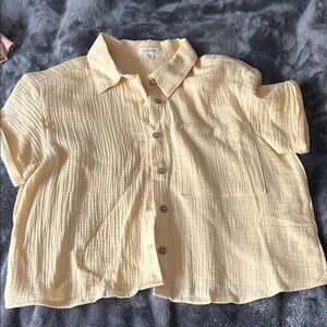Butter Yellow Button-Up Shirt